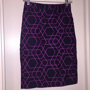 J. Crew No. 2 Pencil Skirt, Black and Pink